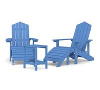 Garden Adirondack Chair with Footstool Outdoor Chair Armchair HDPE vidaXL
