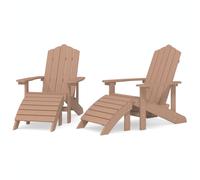 Garden Adirondack Chair with Footstool Outdoor Chair Armchair HDPE vidaXL