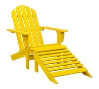 vidaXL Solid Fir Wood Garden Adirondack Chair with Ottoman Yellow Lounge Set