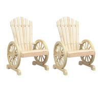 vidaXL Garden Adirondack Chairs Outdoor Lounger Chair 2 pcs Solid Wood Fir