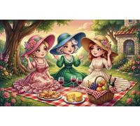 Garden Afternoon Tea 1000 Piece Jigsaw Puzzle,Whimsical Challenge,Adults & Kids 14+,Home Wall Decor,Great Gifts,Premium Cardboard,Educational Toy,Stress Relief 70x50cm