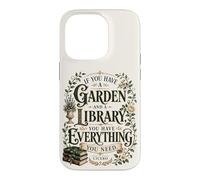Garden and Library Cicero Quote Vintage Botanical Design Case for iPhone 14 Pro
