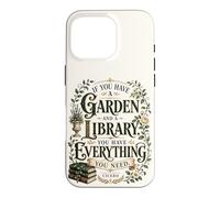 Garden and Library Cicero Quote Vintage Botanical Design Case for iPhone 16 Pro