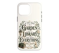 Garden and Library Cicero Quote Vintage Botanical Design Case for iPhone 16 Pro Max