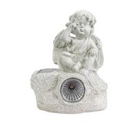 Garden Angel Statue | Atmospheric Resistant Resin Solar-Powered Memorial Angel with Solar Light | for Outdoor Patio Porch Path Lawn Landscape Cim