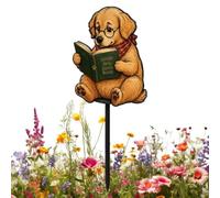 Garden Animal Stakes Iron Fairy Reading Figurines Decoration