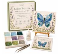 Garden Animals Sea Glass Art Kit for Adults, DIY Mosaic Craft Set (C1PC) | Create colorful garden animal mosaic art with an easy, relaxing DIY sea glass craft kit for adults and beginners.