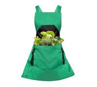 Garden Apron with Pockets, Adjustable Garden Aprons with a Pull Bag, Adjustable Picking Bag for Gardeners, Vegetable Growing, Green, Siehe Beschreibung