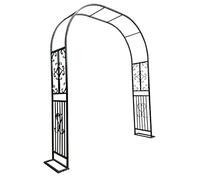Garden Arbor Garden Arch for Climbing Vines,Event Decoration,Outdoor Wedding Rose Trellis with Base Large Stability Heavy Duty-Brown,Green(Black,260x230cm)