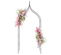 Garden Arbor Garden Trellis Metal Pergola with Side Crossbars Black