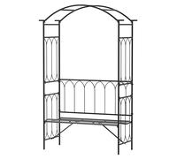Garden Arbour Bench Plant Climbing Support Trellis Rose Vines Black Outsunny