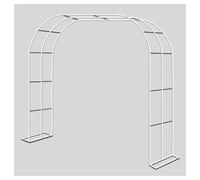 Garden Arch 137.79 Inches Stainless Steel Pergola Trellis for Climbing Plants Outdoor Decoration for Lawn Parties Ceremonies Weddings (White 118.11 x 19.68)