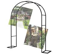 Garden Arch Arbor 31"-138" Wide Steel Frame Trellis for Climbing Plants & Wedding Decorations Elegant Rose Arch for Bridal Parties Outdoor Garden Decor (W350xH220cm)