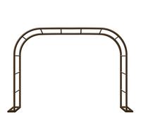 Garden Arch Arbor Black Metal Trellis for Climbing Plants Pergola Support Frame Wedding Backdrop in Green Brown White Widths 80 120 140 160 260 280 cm (Brown L350xW40xH220cm)