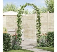 Garden Arch Black 115 x 37 x 231 cm Metal Floral Outdoor Wedding Pergola Decor