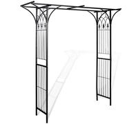Garden Arch Black Iron 200x52x204cm Rose Climber Archway Heavy Duty for GardenXL