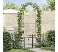 Garden Arch Black Metal 102x50x218 cm Painted Finish with Mortise Lock Durable.