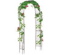 Garden Arch Black Metal 120x30x226cm Scroll Trellis Wedding Patio Outdoor Arbor