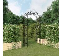 vidaXL Garden Arch Black 116x45x240 cm Steel Rose Arch Pergola Trellis Arbour