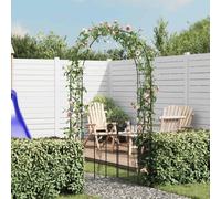 vidaXL - Durable Iron Built Garden Arch Door with Elegant Floral Detailing for Climbing Plants, Perfect for Outdoor Decor - Black