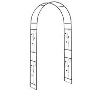 Garden Arch Black 115 x 37 x 231 cm Metal Floral Outdoor Wedding Pergola Decor