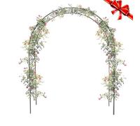 Garden Arch for Climbing Plants and Roses, Durable Stainless Steel Outdoor Trellis for Vegetables and Floral Displays, Adjustable 120CM to 300CM
