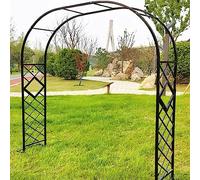 Garden Arch for Climbing Plants - Large Metal Rose Arbor Flower Stand for Backyard Patio Wedding Decoration - Support Archway in Green