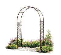 Garden Arch for Climbing Plants - Metal Pergola for Roses, Outdoor Decoration - Adjustable Width 140-370cm, Brown, WxH 200x240cm - Perfect for Garden Trellis & Outdoor Spaces
