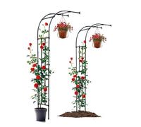 Garden Arch for Climbing Plants, Metal Rose Arbor, Sturdy Half Wall Trellis, Rust-Proof Support, Ideal for Outdoor Use