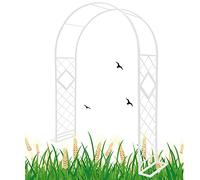 Garden Arch for Climbing Plants Metal Rose Trellis Sturdy Patio Arbor Decorative Wedding Ceremony Arch Outdoor Structure for Events White Size: W300xH230cm