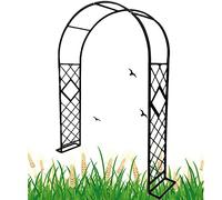 Garden Arch for Climbing Plants Metal Rose Trellis Sturdy Patio Arbor Wedding Ceremony Decoration Outdoor Trellis for Garden Black W380xH230cm