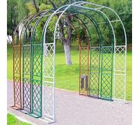 Garden Arch for Climbing Plants - Metal, Rust-Resistant Black/White/Green Wrought Iron, Natural Finish, 330cm x 250cm, Perfect for Garden Decor and Support