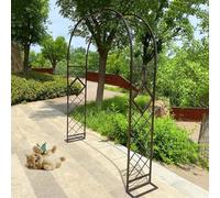Garden Arch for Climbing Plants Sturdy Steel Frame Trellis Weather Resistant Pergola Decorative Flower Arch Brown Color Perfect for Outdoor Landscaping