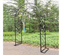 Garden Arch for Climbing Plants Sturdy Steel Frame Trellis Weather-Resistant Pergola for Vines and Flowers Elegant Black Finish Perfect for Outdoor Landscaping