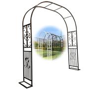 Garden Arch for Climbing Roses - 230cm Metal Trellis, Black/White/Green/Brown Plant Support, Decorative Garden Structure for Vines, 3.0m Wide x 2.3m High