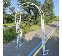 Garden Arch for Climbing Roses Metal Trellis 140x230cm Stable Outdoor Structure for Various Climbing Plants White Garden Feature and Stylish Decor