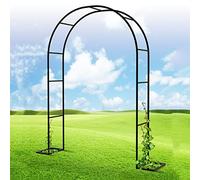 Garden Arch for Climbing Roses Metal Trellis Structure Adjustable Width 80 350cm Height 200 220 230cm Decorative Garden Arbor for Plants Pergola Support (140x230cm 55x90inch)