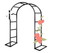 Garden Arch for Climbing Roses, Wedding Pergola with Base, Easy Assembly Support for Climbing Plants, Decorative Arbor, Pipe Diameter: 19mm (1.4x2.30m)