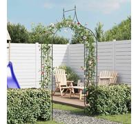 Garden Arch Iron Dark Green 129x60x283cm Climbing Plant Spike Design SturdyBuild