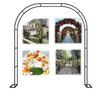 Garden Arch Kit, Black Metal Trellis for Climbing Plants & Flowers, Decorative Arch for Indoor/Outdoor Use, Patio, Flower Beds, Lawn - Perfect Garden Decoration