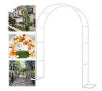 Garden Arch Kit, Metal Trellis for Climbing Plants & Flowers, Decorative Outdoor/Indoor Arch for Patios, Flower Beds, Lawn - White Color