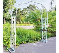 Garden Arch Metal Arbour Rose Trellis Arch Frame 140cm 180cm 220cm 260cm 300cm 340cm Large Strong Tubular Archway For Climbing Plants Backyard, Lawn, Patio, Courtyard, Wedding(White,260x230x40cm)