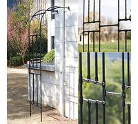 Garden Arch, Metal Archway for Climbing Plants, Outdoor Wedding Arbor Trellis, Half Side Wall-Mounted Support Rack for Roses and Vines