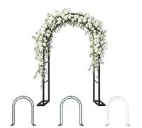 Garden Arch Metal Frame 120cm 140cm 200cm 230cm 240cm Steel Wedding Arbour Indoor/Outdoor Rose Archway Climbing Plant Support(BlackW80 X H220cm)