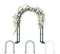 Garden Arch Metal Frame 120cm 140cm 200cm 230cm 240cm Steel Wedding Arbour Indoor/Outdoor Rose Archway Climbing Plant Support(GreenW240 X H220cm)