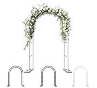 Garden Arch Metal Frame 120cm 140cm 200cm 230cm 240cm Steel Wedding Arbour Indoor/Outdoor Rose Archway Climbing Plant Support(WhiteW240 X H220cm)