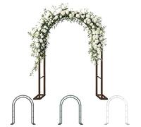 Garden Arch Metal Frame 120cm 140cm 200cm 230cm 240cm Steel Wedding Arbour Indoor/Outdoor Rose Archway Climbing Plant Support(BrownW120 X H220cm)