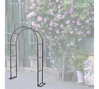 Garden Arch Metal Frame for Climbing Roses Available in 120CM 140CM 180CM 240CM 350CM - Easy Assembly Trellis Support for Vines Black W1.8M*H2.2M