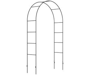 Garden Arch Metal Outdoor Arbor Black 140x40x240cm Wedding Event Backdrop Party