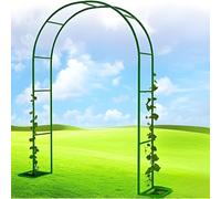 Garden Arch Metal Rose Trellis - Sturdy 180cm W x 220cm H Pgola for Roses, Wedding Arbor, Outdoor Support, Green Color Options, Various